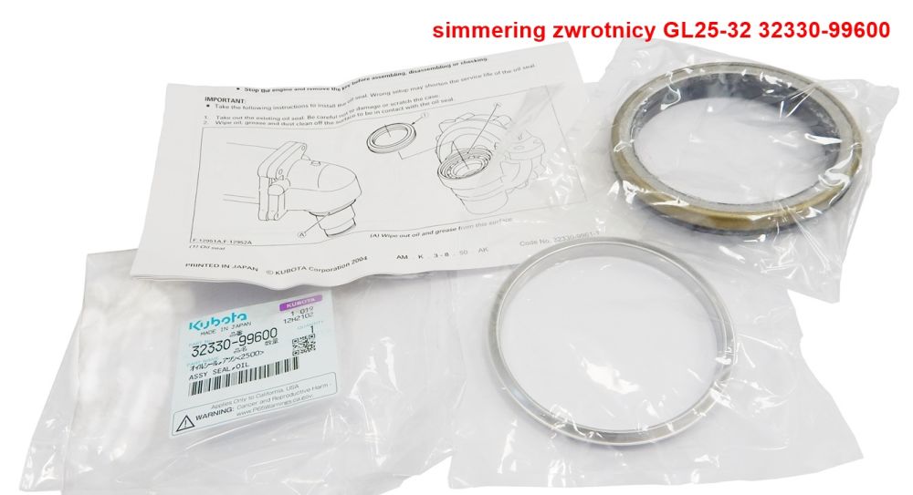 Zestaw uszczelniaczy przód do Kubota GL25-32 4szt